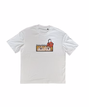 Tricou brodat Denji si Pochita - Chainsaw Man