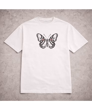 Tricou brodat Akaza Butterfly - Demon Slayer
