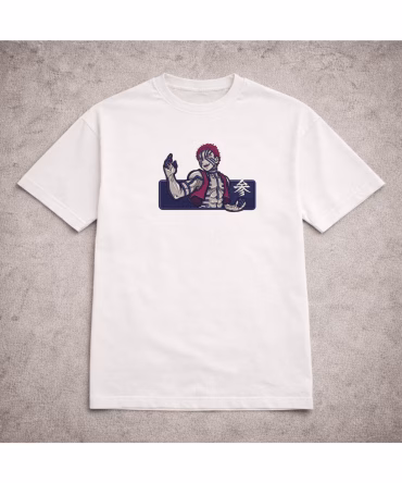 Tricou brodat Akaza Fight - Demon Slayer