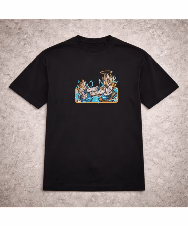 Tricou brodat Goku si Vegeta Angel Dragon Ball