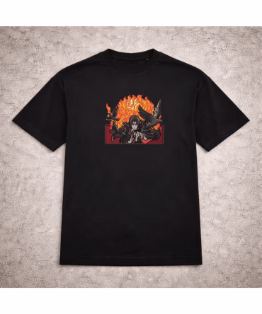 Tricou brodat Itachi Flames Naruto
