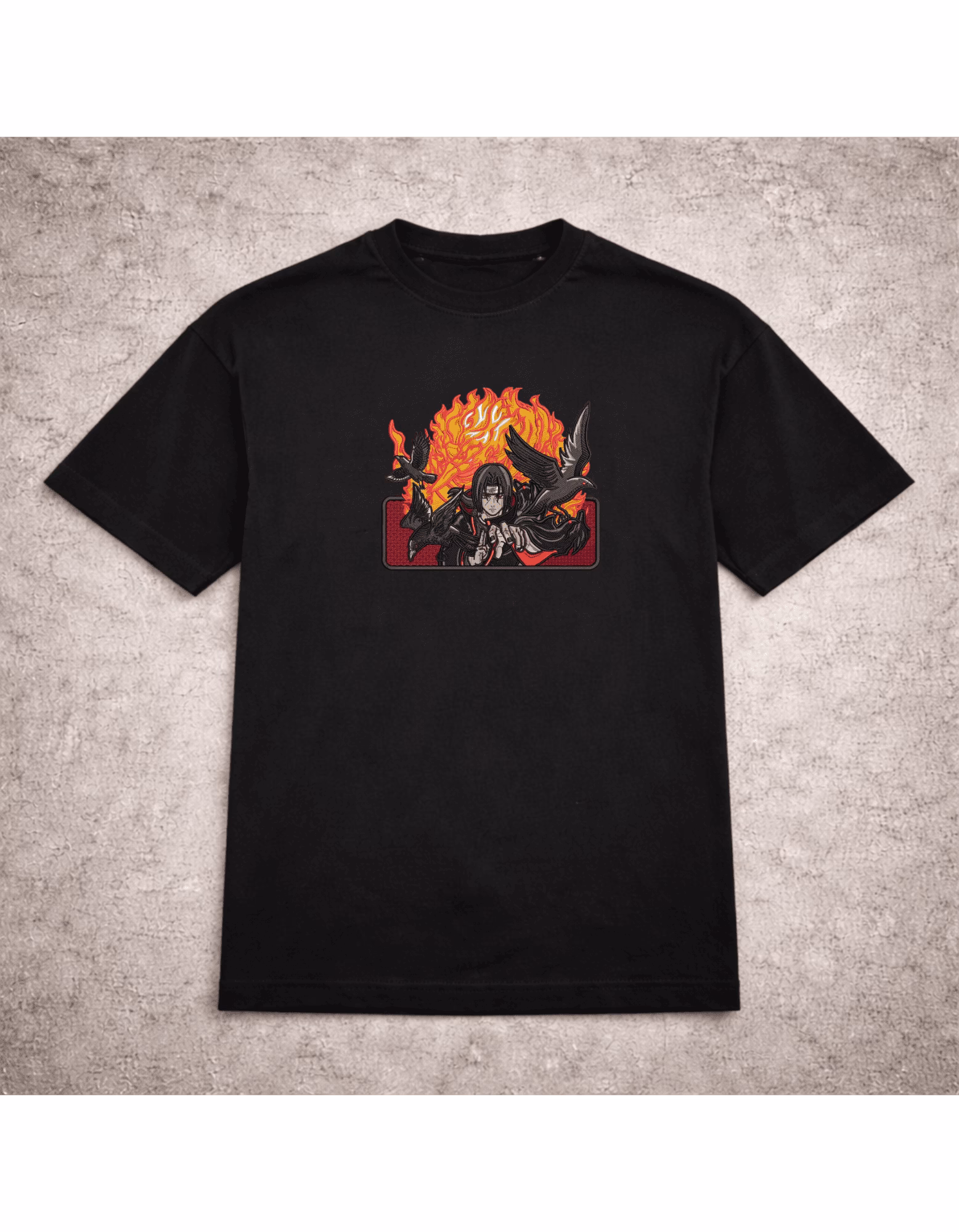 Tricou brodat Itachi Flames Naruto