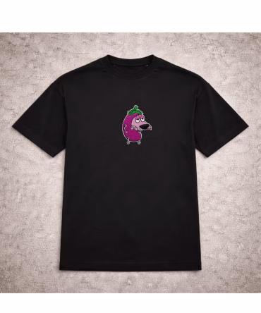 Tricou brodat Curaj Câinele cel Fricos – Vânătă
