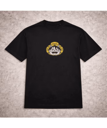 Tricou brodat Luffy Cat One Piece