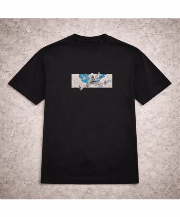 Tricou brodat Luffy Gear 5 Border One Piece