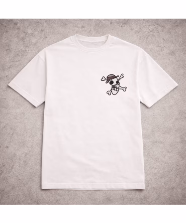 Tricou brodat Luffy Flag V2 One Piece